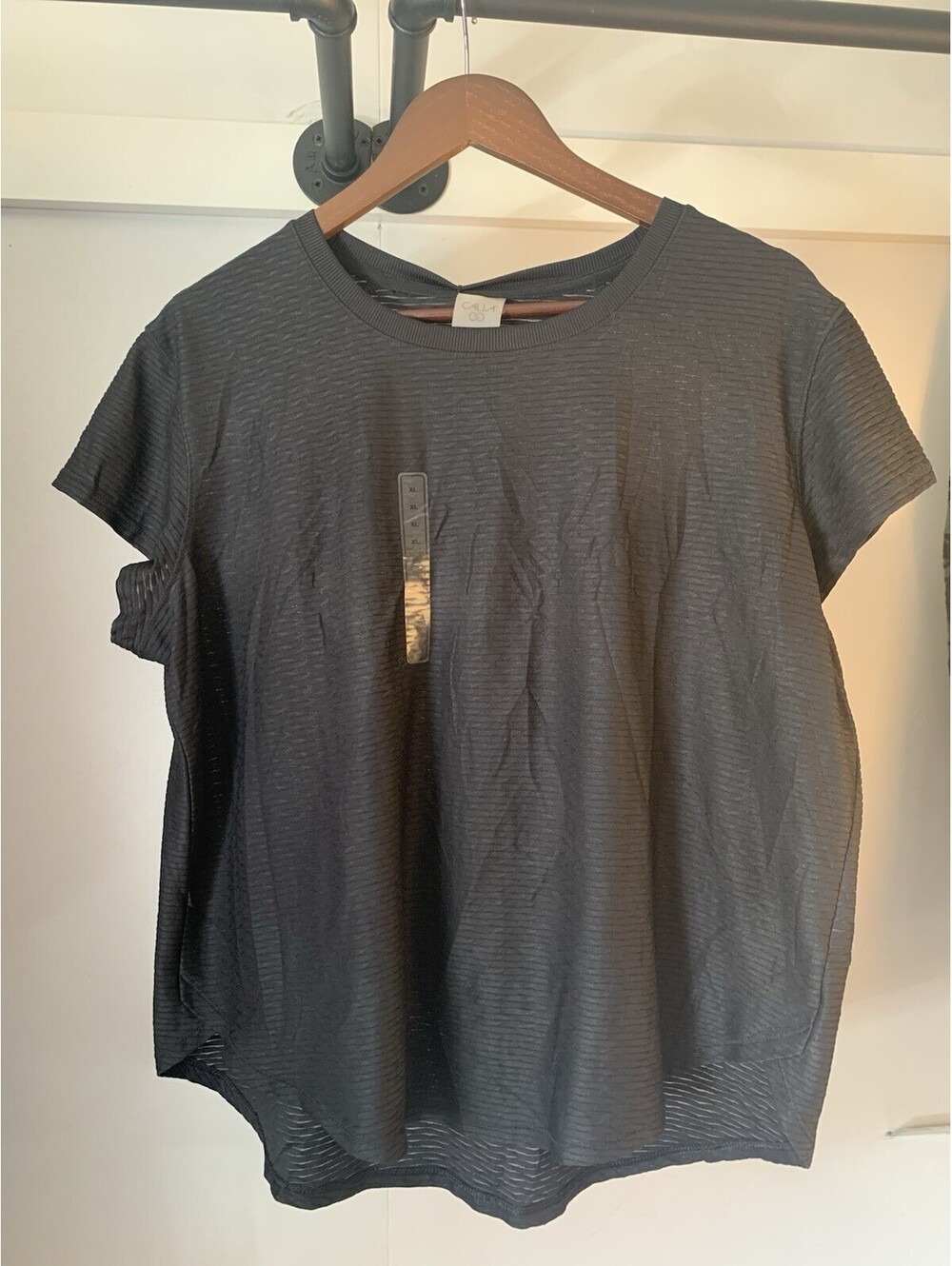 Calia Renew Tee Womens Breathable Wicking Odor Control Pure Black XL NWT